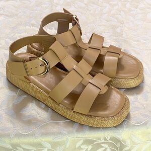 🆕 Bamboo Sandals Womens size 7 Beige Tan Casual Strappy Mayven NEW